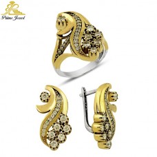 Gümüş Otantik Taşlı Set